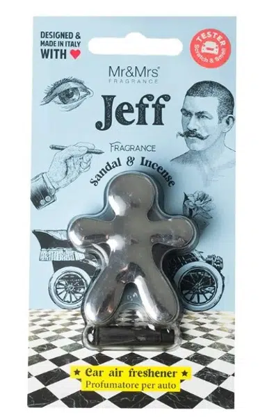 Mr&Mrs Fragrance Jeff Chrome Sandal & Incense - vůně do auta