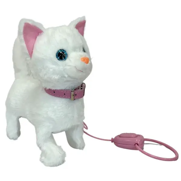 HM Studio Mačka Bela na vodítku