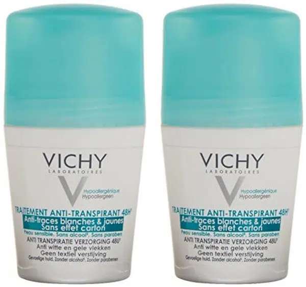 Vichy Súprava guľôčkových antiperspirantov proti bielym a žltým škvrnám 2 x 50 ml