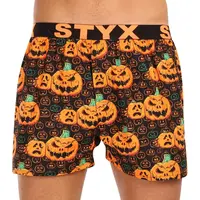 Styx Pánské trenky art sportovní guma Halloween dýně (B1755) S