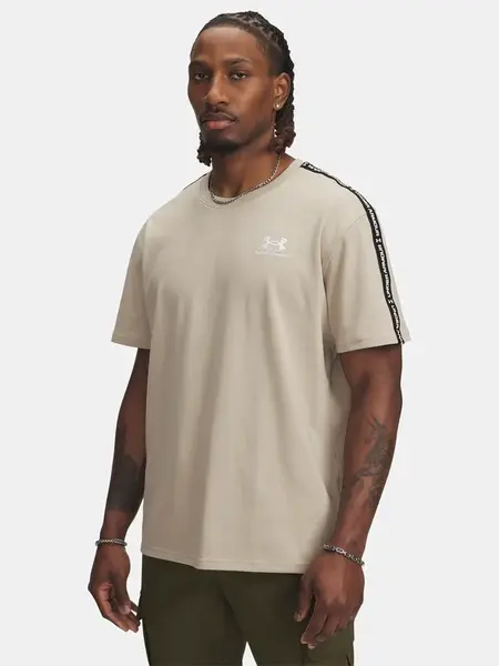 Pánské tričko Under Armour UA Icon HWT Tee Taping-BRN - Pánské