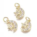 Brass Micro Pave Cubic Zirconia Charms