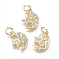 Brass Micro Pave Cubic Zirconia Charms