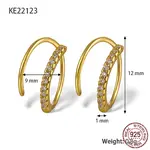 925 Sterling Silver Micro Pave Cubic Zirconia Hoop Earrings