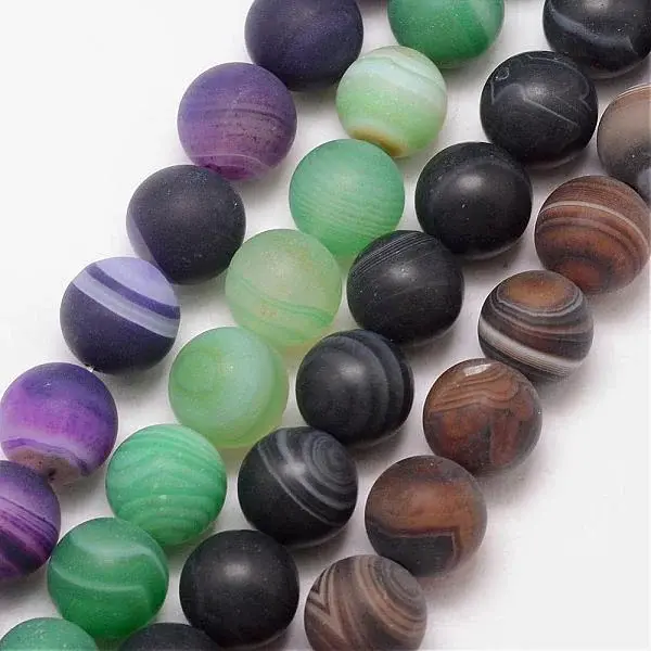 Natural Striped Agate/Banded Agate Bead Strands