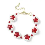 MIYUKI Glass Seed & Lampwork & Rhinestone Braided Star Link Chain Bracelets