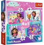 Trefl Puzzle 4v1 Gabby's Dollhouse - Gabbyino veľké dobrodružstvo - puzzle z kategorie 15 - 60 dílků