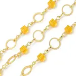 Rack Plating Brass Glass Link Chains