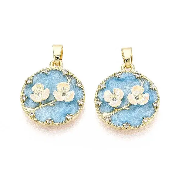 Brass Micro Pave Cubic Zirconia Pendants