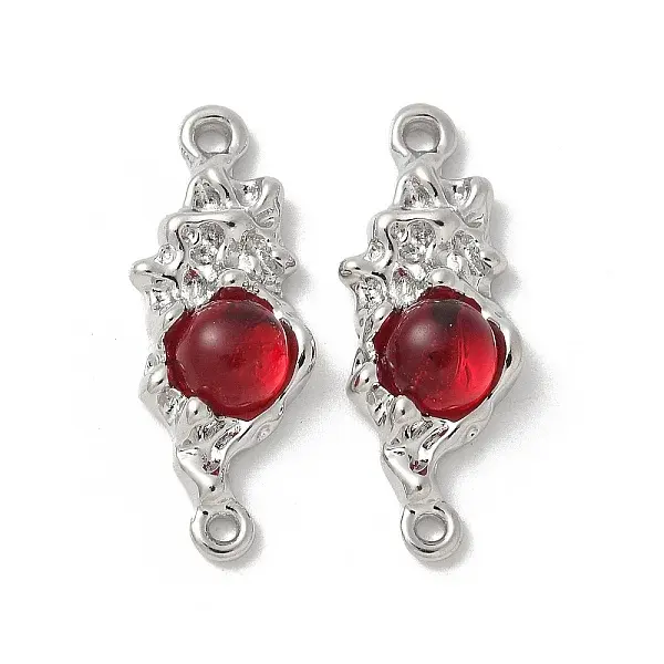 Brass & Resin Flower Connector Charms