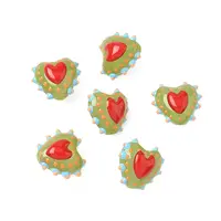 Baking Painted Glass Bumpy Beads Heart