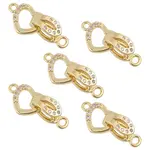 5 Sets Brass Micro Pave Clear Cubic Zirconia Fold Over Clasps