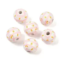 Christmas Printed Schima Wood European Beads