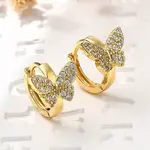 Butterfly Brass Hoop Earrings
