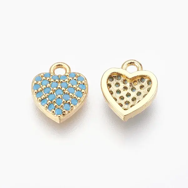 Brass Micro Pave Cubic Zirconia Charms