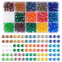 450Pcs 15 Colors Electroplate Glass Beads