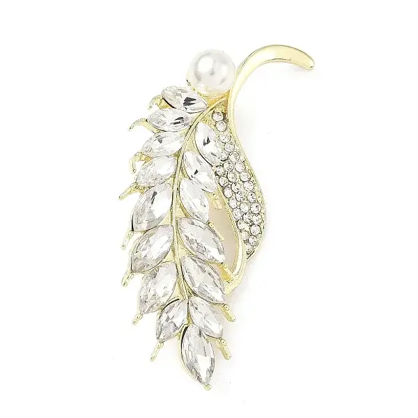 Wheat Alloy Rhinestone Brooches for Backpack Clothes