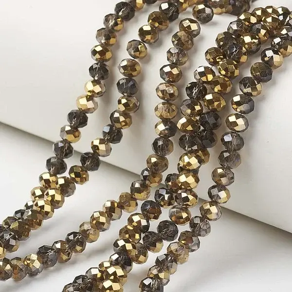 Electroplate Transparent Glass Beads Strands