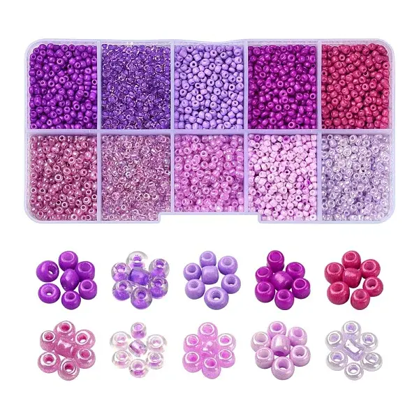 8500Pcs 10 Style Glass Seed Beads