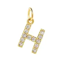 Brass Cubic Zirconia Pendants with Jump Rings