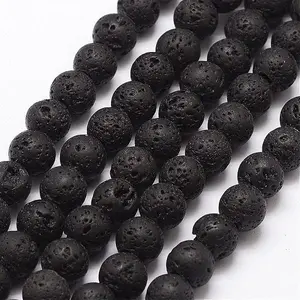 Natural Lava Rock Bead Strands
