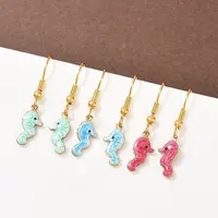 Ocean Series 304 Stainless Steel Enamel Dangle Earrings
