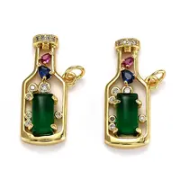 Brass Micro Pave Cubic Zirconia Pendants