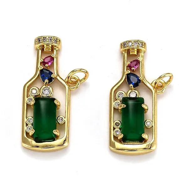 Brass Micro Pave Cubic Zirconia Pendants