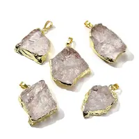 Raw Rough Natural Dyed Quartz Crystal Pendants