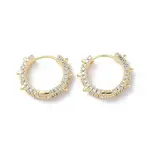 Brass Micro Pave Cubic Zirconia Hoop Earrings