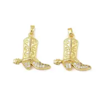 Brass Micro Pave Cubic Zirconia Pendants