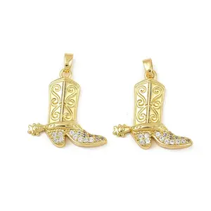Brass Micro Pave Cubic Zirconia Pendants