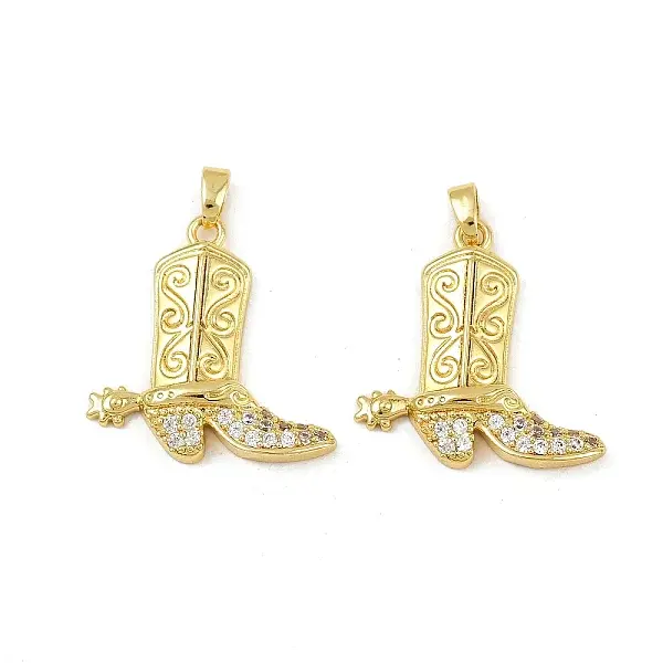 Brass Micro Pave Cubic Zirconia Pendants
