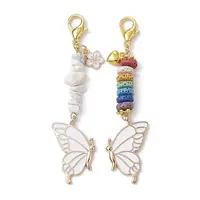Butterfly Alloy Enamel Pendants Decoraiton
