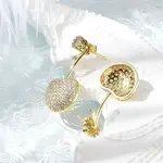 Cherry Brass Micro Pave Cubic Zirconia Stud Earrings