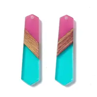 Transparent Resin & Walnut Wood Pendants