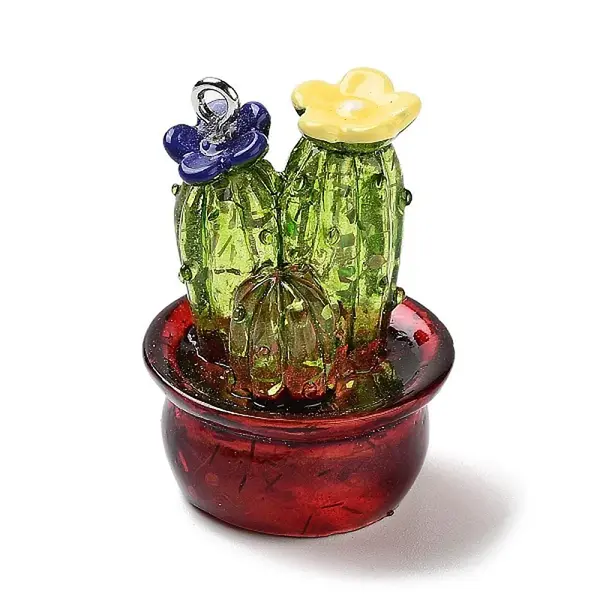 Transparent Resin Plant Pendants