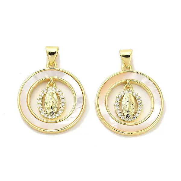 Brass Micro Pave Clear Cubic Zirconia Pendants