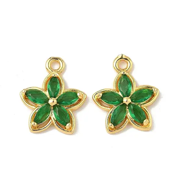 Brass Micro Pave Cubic Zirconia Pendants