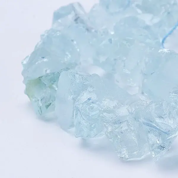 Synthetic Aquamarine Bead Strands