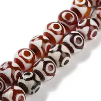 Natural Tibetan 3-Eye dZi Agate Beads Strands