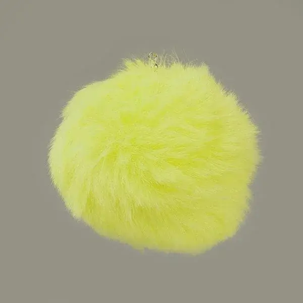 Handmade Faux Rabbit Fur Pom Pom Ball Covered Pendants