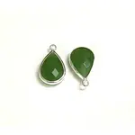 Silver Color Plated Brass Glass Teardrop Pendants