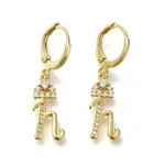 Brass Clear Cubic Zirconia Hoop Earrings