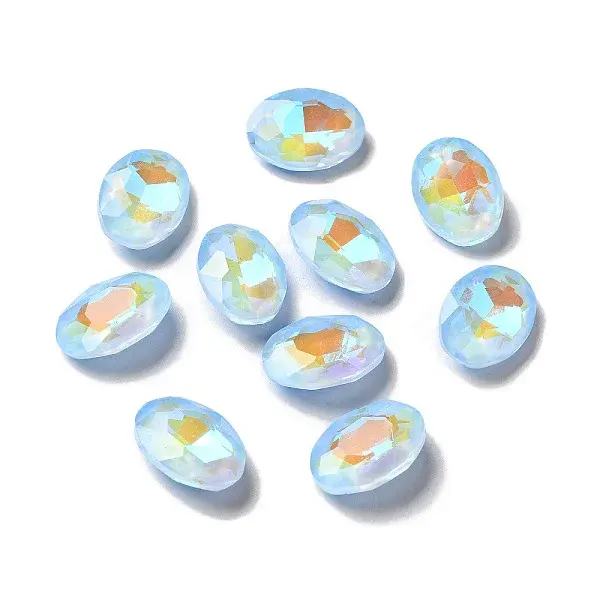 Mocha Fluorescent Style Glass Rhinestone Cabochons