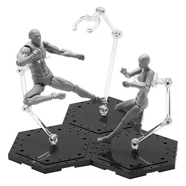 Black Plastic Model Assembled Action Figure Display Holders