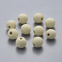 Painted Natural Wood Beehive Beads