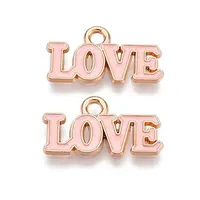 Valentine's Day Theme Alloy Enamel Pendants