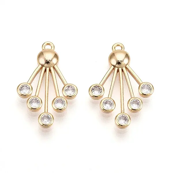 Brass Micro Pave Cubic Zirconia Pendants