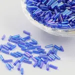 Transparent Colours Rainbow Glass Bugle Beads